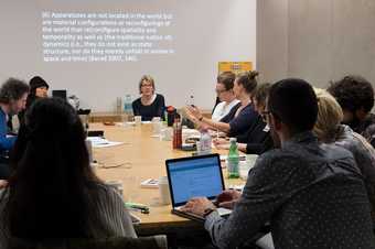 A group discussion at the New Material Training School, 2016