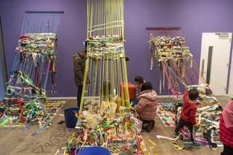 Children doing a colourful activity