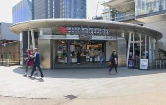 People walking past Blackfriars train station